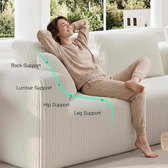 Novilla 141" Modular Sectional Sofa, Modern Cloud Sectional Couch