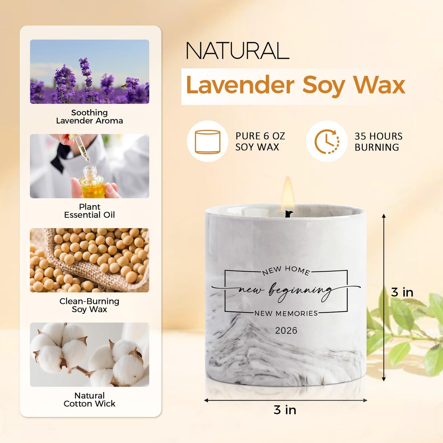 House Warming Gifts New Home 2026 - Housewarming Candle Gift for Women, Men, Friend, Family, New Neighbor - New Homeowner Gift Ideas House Warming Party Decor Ceramics Lavender Scented Candle