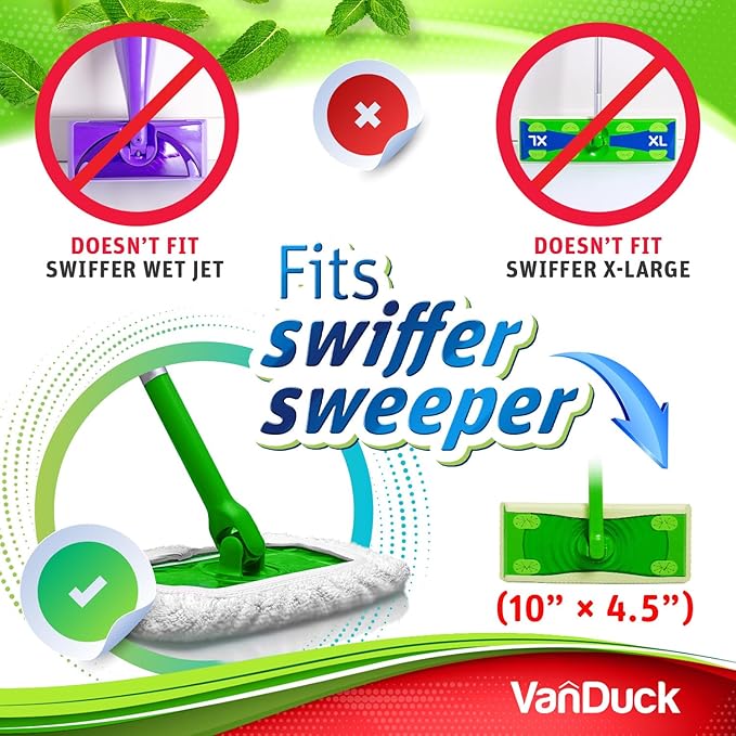 VanDuck Reusable 100% Cotton Mop Pads Compatible