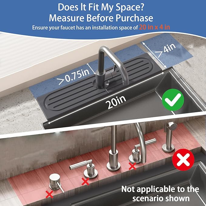 Fast Drying Stone Faucet Mat for Kitchen Sink