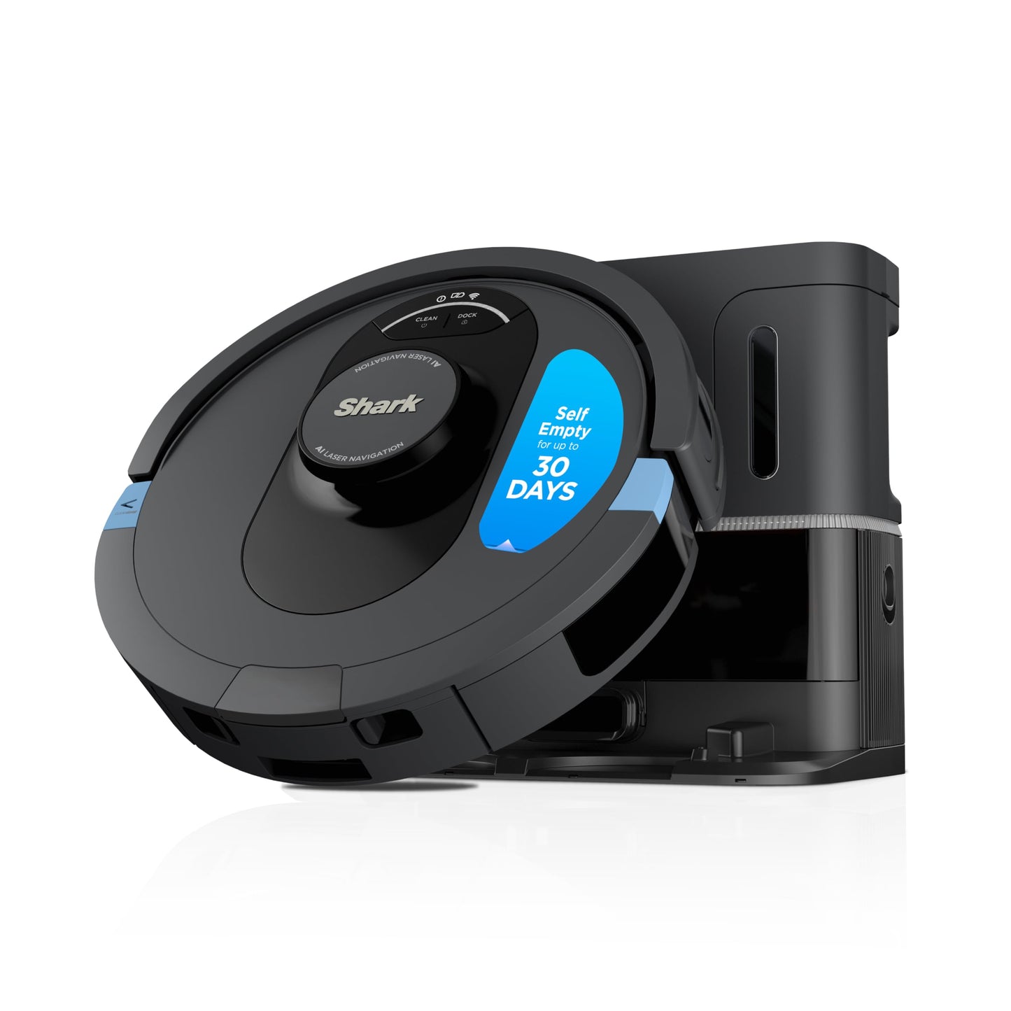 Shark AV2501S AI Ultra Robot Vacuum, with Matrix Clean, Home Mapping, 30-Day Capacity HEPA Bagless Self Empty Base, Perfect for Pet Hair, Wifi, Dark Grey