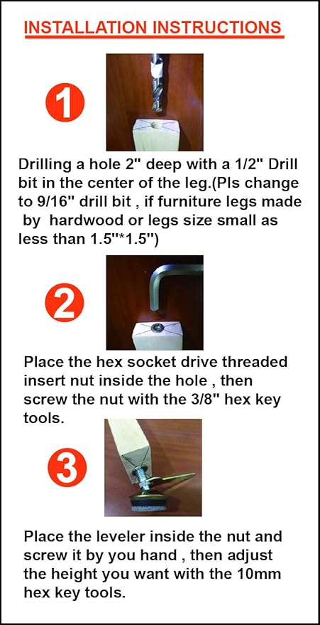 Swivel Furniture Levelers