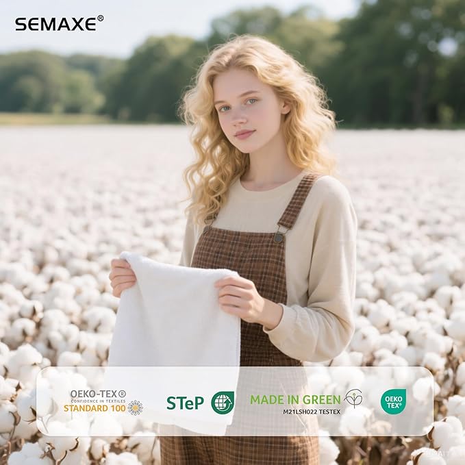 SEMAXE 12 Pack Hand Towels for Bathroom, 100% Cotton Towels