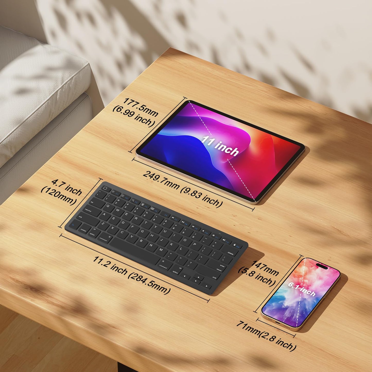 OMOTON Bluetooth Keyboard Compatible with iPad 10th Generation, iPad 10.2 (9th/8th/7th), iPad Pro 13/12.9/11 inch, iPad Air/Mini and More iOS Devices, White