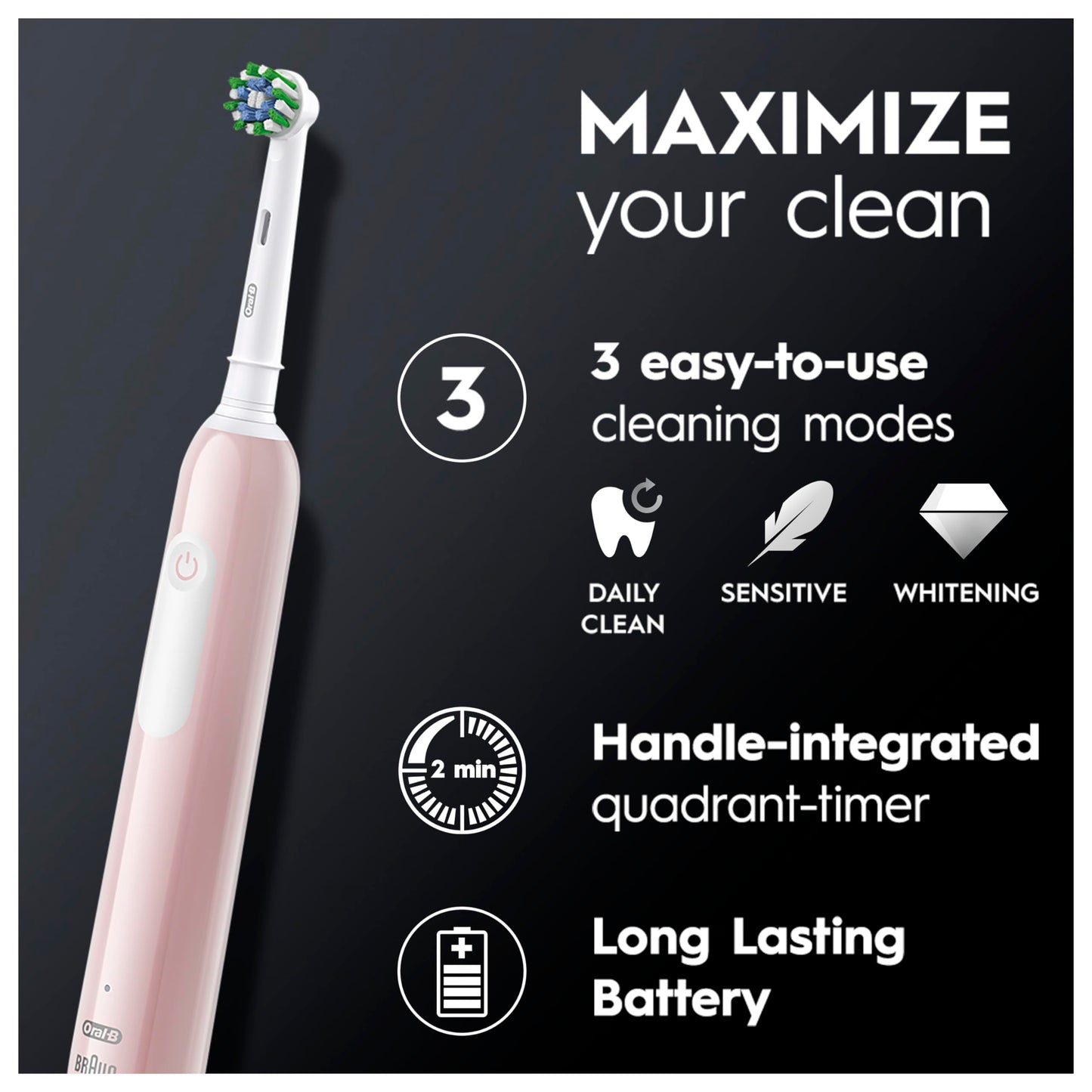 Oral-B PRO 600 Pink Electric Rechargeable Toothbrush