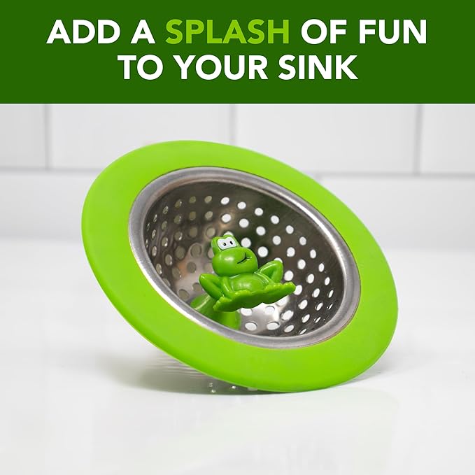 Joie Ribbit Kitchen Sink Strainer Basket, Fits All Standard Sinks, Stainless