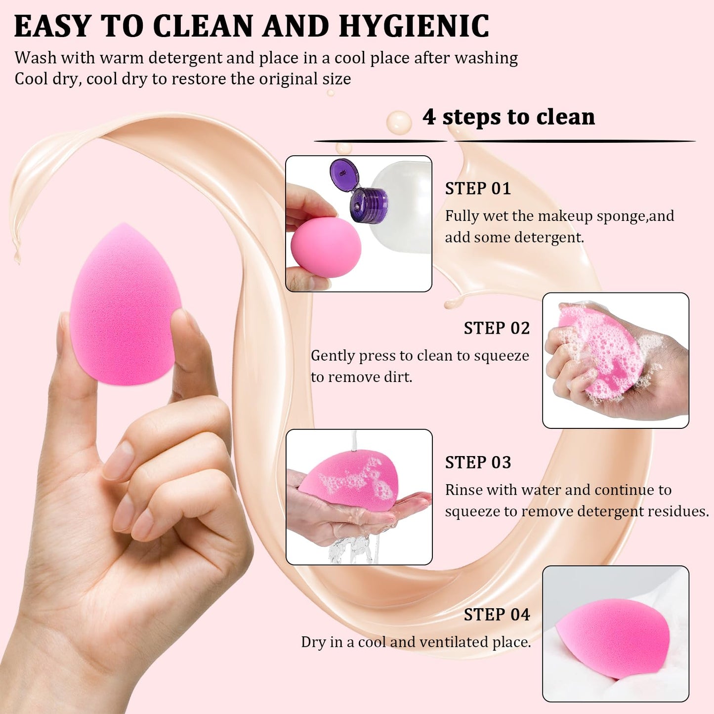 12 Pieces Professional Makeup Sponge Set,Latex Free Flawless Soft Setting Face Puffs,Multicolor Beauty Sponge Blender Cosmetic Applicator for Powder,Liquid,Facial Makeup Tools