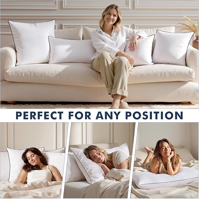 MIULEE Goose Feather Down 14x36 Pillow Insert