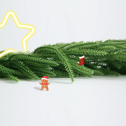 SUNWISHA Artificial Norfolk Pine Garland with Bells - 6FT Real Touch Christmas Greenery, Velvety-Soft Needles for Mantle, Tree & Indoor/Outdoor Holiday Decor