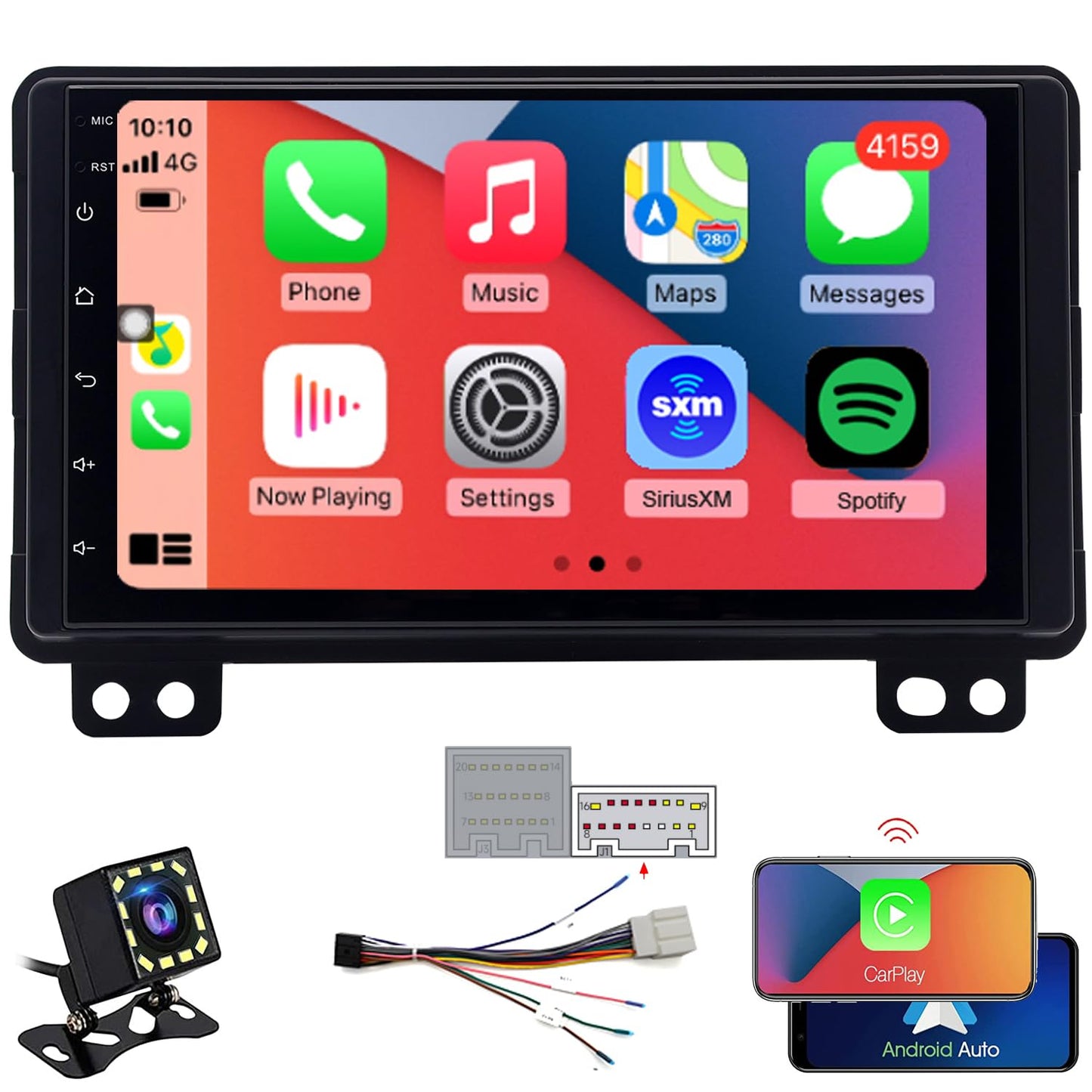 8-Core CPU Radio Upgrade for Ford Mustang 2001-2004,Explorer 2002-2005,Expedition 2003-2006,IPS Touch Screen CarPlay Android Auto Ready,Free Back Camera