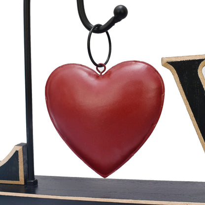 Wood Love Sign Freestanding Letters Cutout Wooden Words Block Mother's Day Home Decor Mantle Mantel Fireplace - Decorative Tabletop Centerpiece Rustic Christmas Wedding Valentine's Day Party Decoration