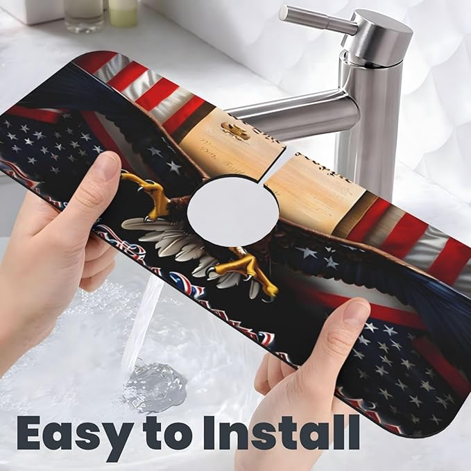 Classic American Old Flag Kitchen sink faucet pad, strong water absorption