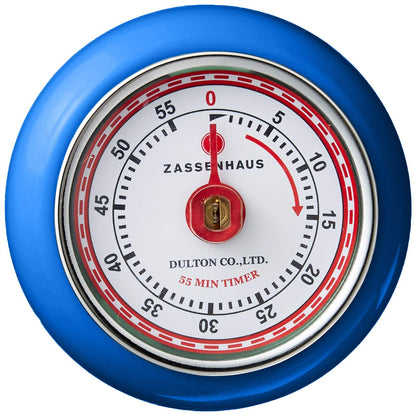Zassenhaus Magnetic Retro Kitchen Timer, Classic Mechanical Cooking Timer (Black)