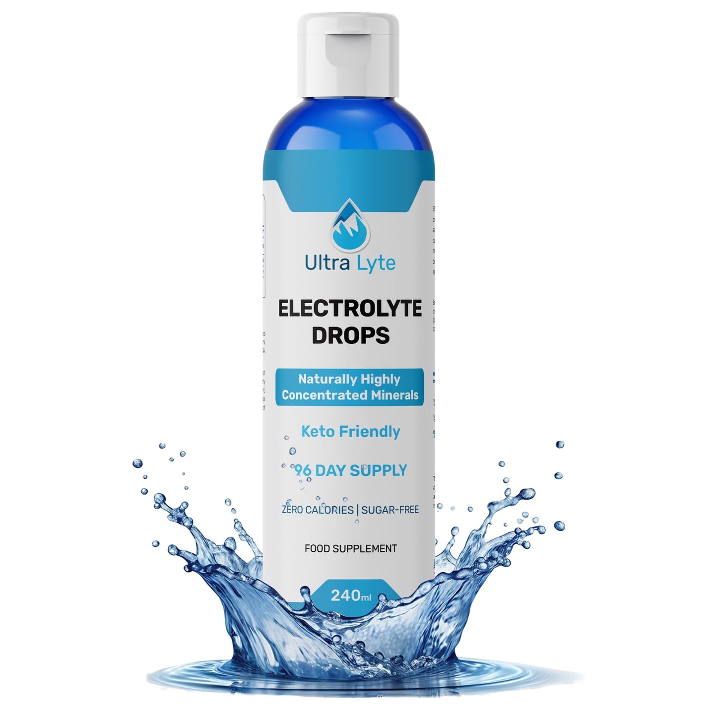 Ultra Lyte Keto Electrolytes Trace Mineral Drops – Highly Concentrated Mineral Supplements with Zero Calories – Vegan-Friendly Electrolyte Drops for Hydration, Muscle Cramp – 96 Servings