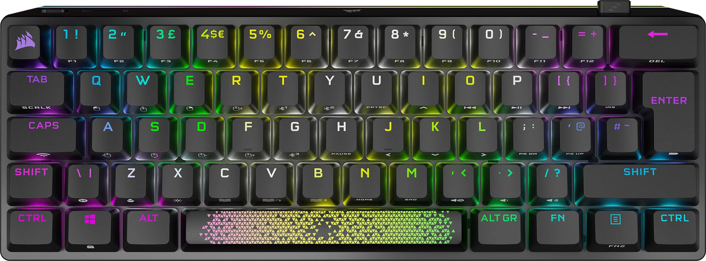 CORSAIR K70 PRO MINI WIRELESS RGB 60% Mechanical Gaming Keyboard – Swappable CHERRY MX RED Switches – PBT Double-Shot Keycaps – iCUE Compatible – PC, Mac, PS5, PS4, Xbox – QWERTY UK – Black