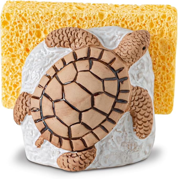 Turtle Kitchen Sponge Holder for Kitchen Sink Ceramic Kitchen Sink Sponge