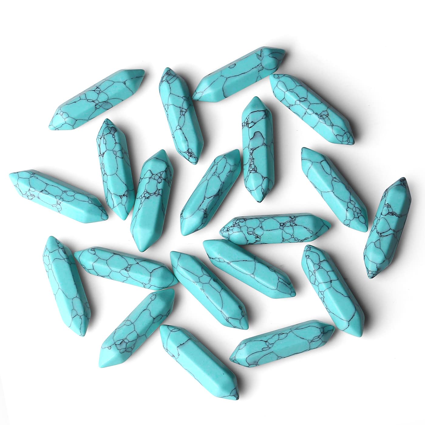 ZHIYUXI Turquoise Stone Crystals Points Bulk Healing Crystals Stones and Crystals Gemstone Tumbled Polished Energy Reiki Healing Stones Crystal Wands Decor Gifts 10 Pcs