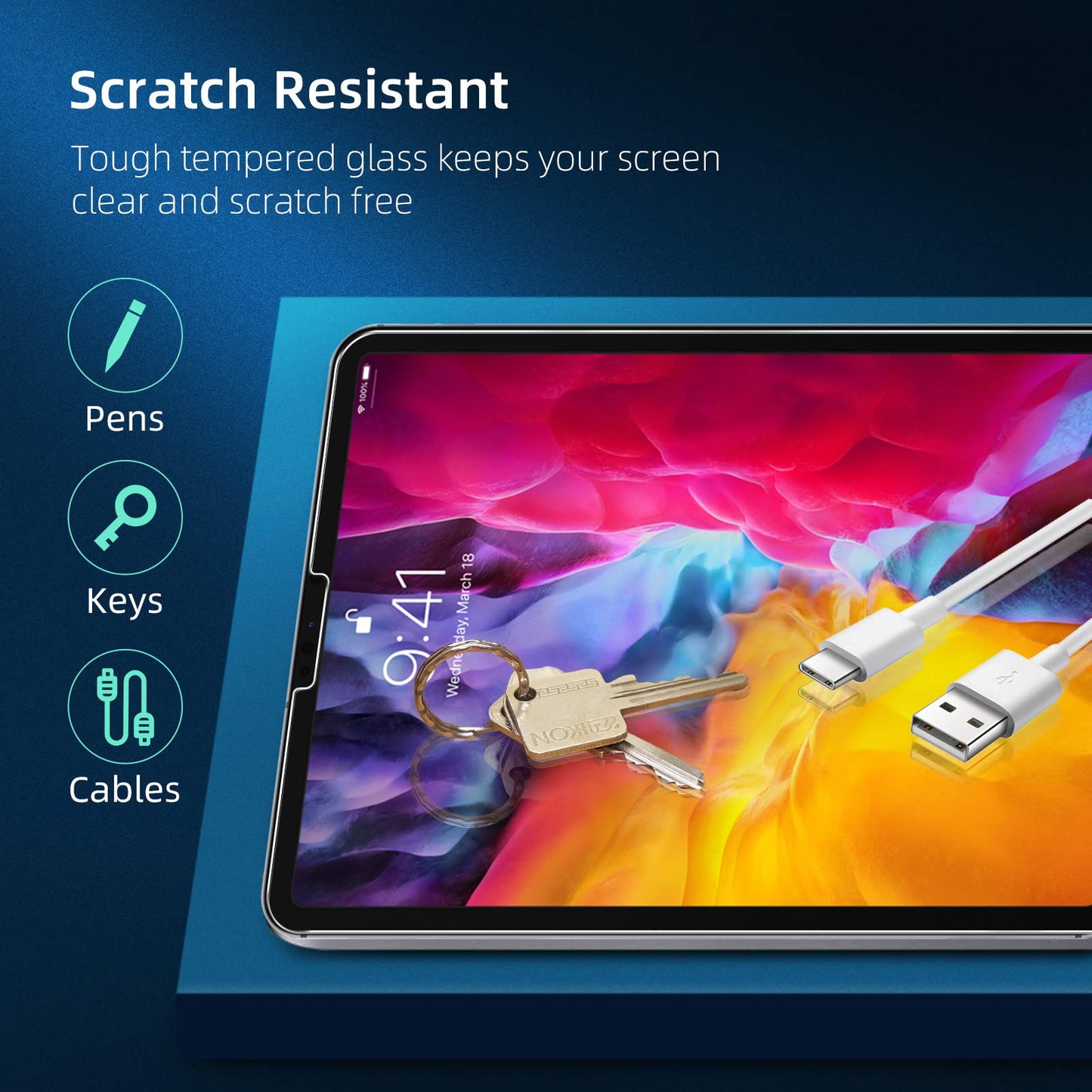 NEW'C 2 Pack Designed for iPad (A16) 11th Generation 2025, iPad 10th Generation 10.9 inches 2022 Screen Protector Tempered Glass, Bubble Free, Ultra Resistant (Easy Installation Frame)