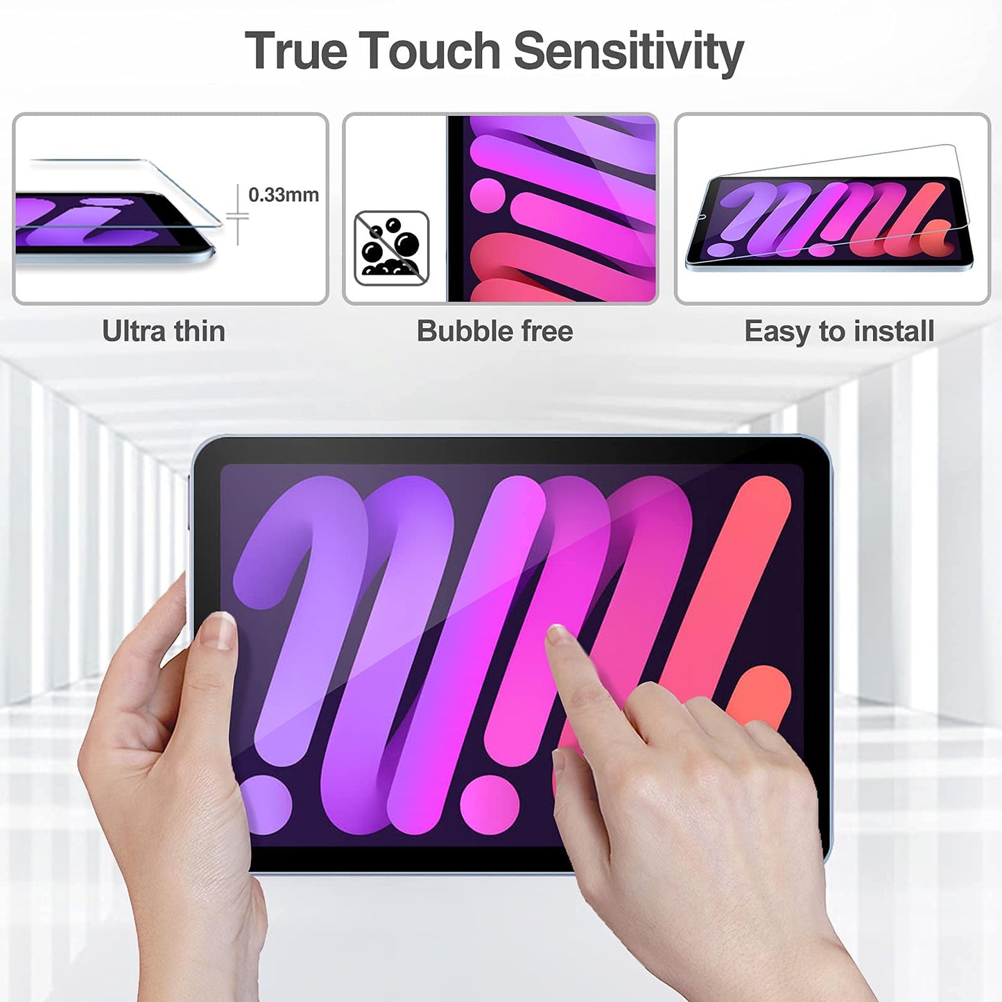 ProCase 2 Pack Screen Protector for iPad 9th 8th 7th Generation 10.2 Inch (2021/2020/2019), Tempered Glass Film for A2602 A2603 A2270 A2197 -Clear