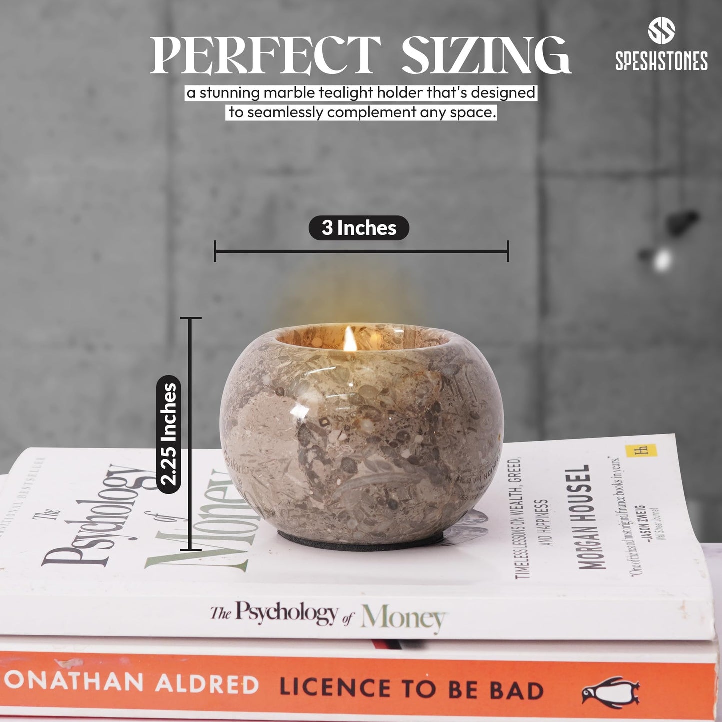 SPESHSTONES Marble Tealight Candle Holder 3 Inch Mini Votive Candle Holders for Table Centerpieces, Room Decor- Decorative Candles Holders for Wedding Gifts