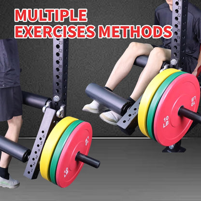AHTAPFON Leg Extension Attachment,Leg Squat Roller Rack Mount,Adjustable Leg Extension Machine Leg Curl Machine for Home Gym,Fit Add 2″ Weight Plates,16mm Hole Rack