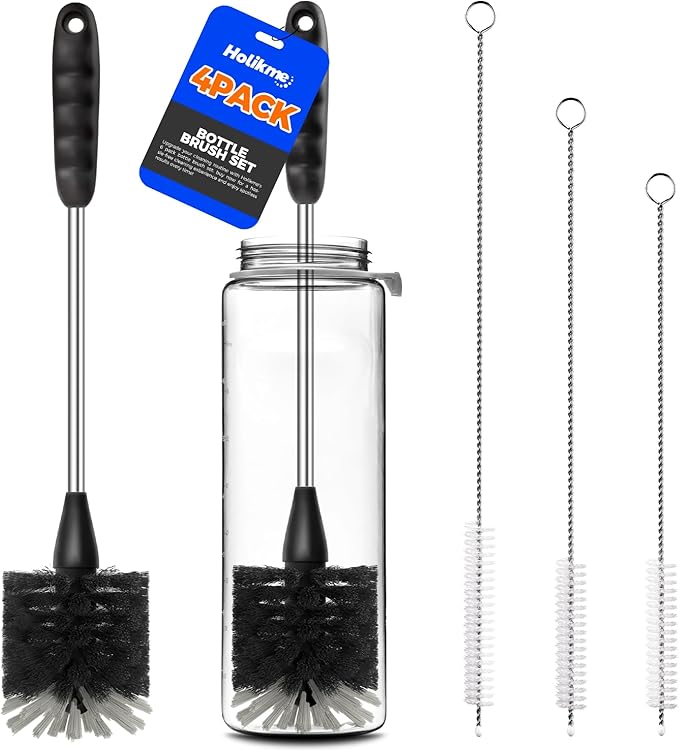 Holikme Bottle Brush Cleaner Set, 3 Straw Cleaner Brush, Bottle Cleaning Brush