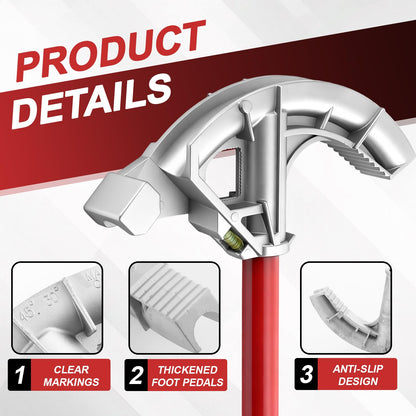 Otoolling 3 Set Aluminum Conduit Pipe Bender for 1/2" & 3/4" & 1" Emt Pipe, Imc Tube, Rmc Tube & Rigid Bending Tool with Foot Pedal & Degree Marks, Manual Hand Metal Bender