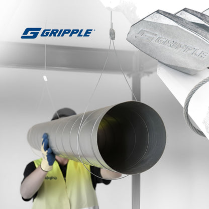 Gripple - No. 2 Standard Loop Hangers | Standard Hanger Cable | Hanger with Fastener for Fast Suspension | 100 lbs Safe Working Load | Sold in Packs of 10 | 10 Ft Wire Rope
