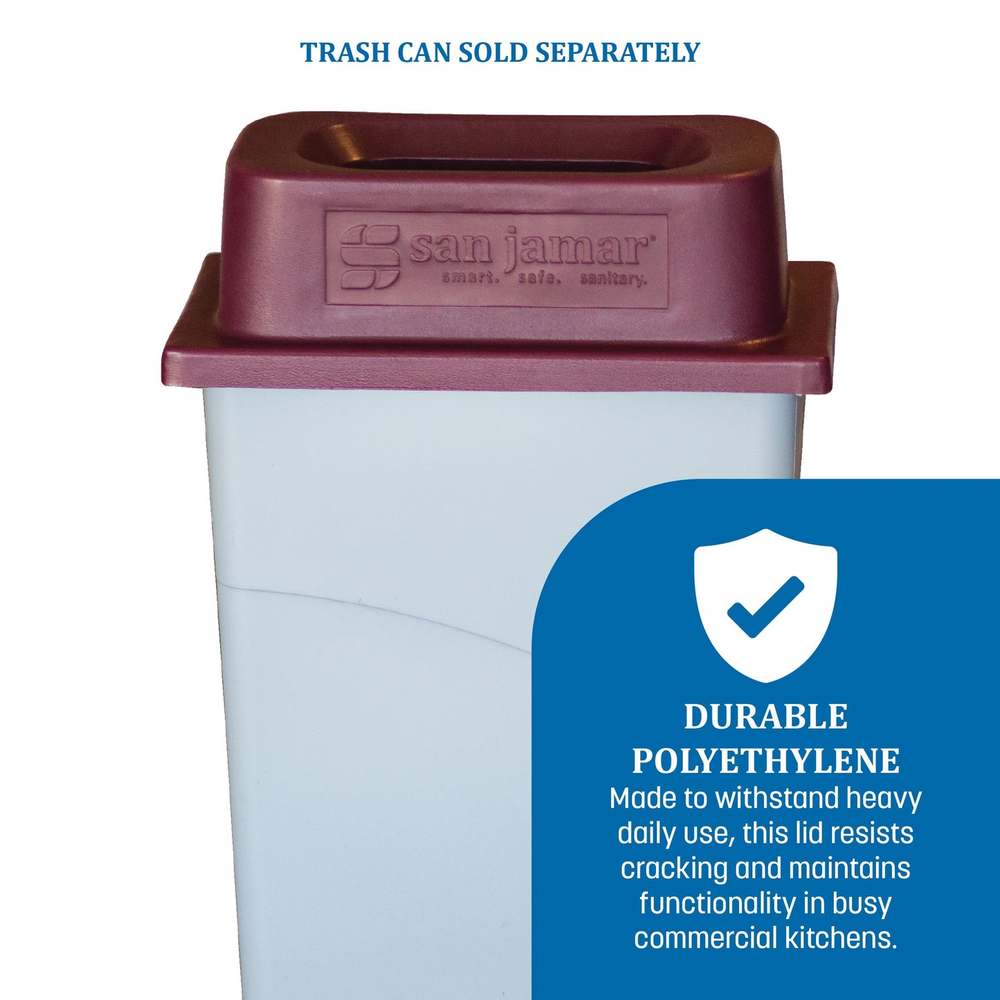 San Jamar KatchAll Magnetic Trash Can Lid for Retrieving Flatware, Magnetic Top for Garbage Bin, 21.5" x 11.75", 1 Count, Burgundy