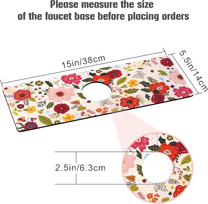 Sink Faucet Absorbing Mat, 2 Pack Drying Mat Around Faucet Sink Splash Guard