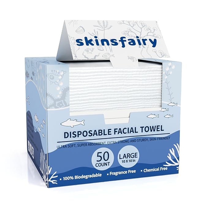 Disposable Face Towels, Ultra Soft Biodegradable Dry Wipes, Makeup Remover
