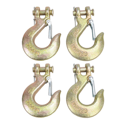 TBAPFS 4 Pack 5/16" Inch Clevis Grab Hooks G70 Steel Chain Slip Hook with Safety Latch 14000 Lbs Capacity Working with Towing and Chain