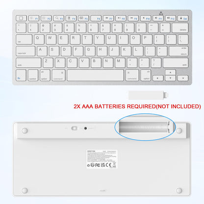 OMOTON Bluetooth Keyboard Compatible with iPad 10th Generation, iPad 10.2 (9th/8th/7th), iPad Pro 13/12.9/11 inch, iPad Air/Mini and More iOS Devices, White