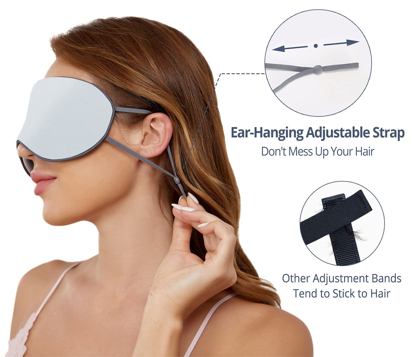 Sleeping Mask 2 Pack, Warm, Cool Double-Sided Use of Sleep Mask, Super Soft Blindfold with Adjustable Strap, Block Out Light, Comfort Sleep Eye Mask for Travel Meditation Nap