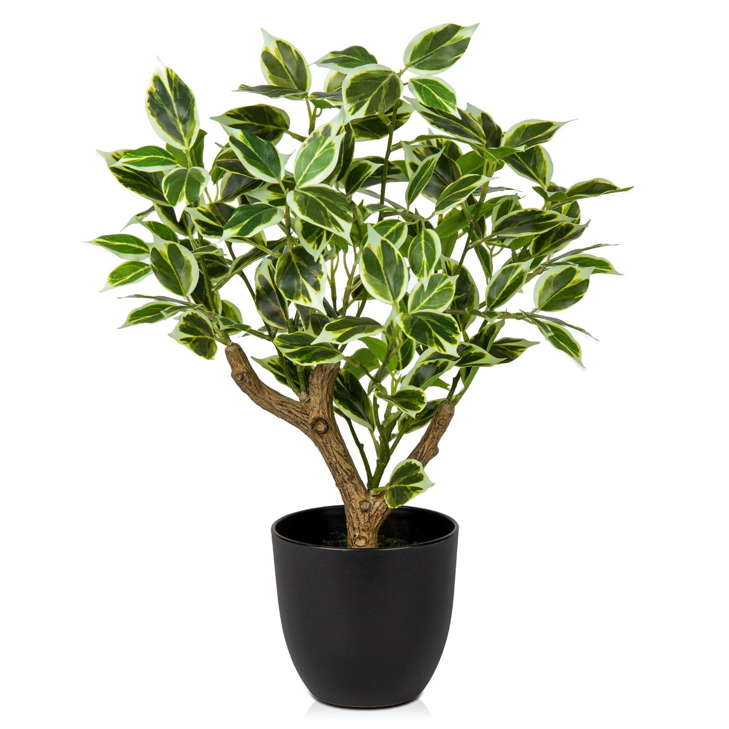 Small Fake Plant Artificial Bonsai Tree 17" Faux Plants Indoor Realistic Fake Potted Plants Small Fake Tree Decor with Pot for Home Table Office Desk Bathroom Bedroom Living Room Farmhouse Decoration