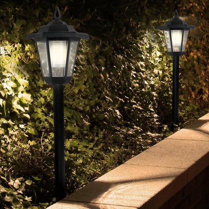 Guaranteed4Less LED Garden Lights Lamp Post Solar Powered Lantern Patio Pathway Walkway Outdoor (2),Black