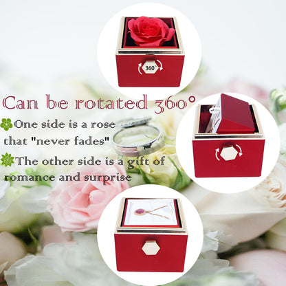 JYCMMFC Romantic Gifts for Her Rose Ring Box Jewelry Box Artificial Flowers Eternal Rose Box Anniversary Wedding Valentines Day Christmas Birthday Thanksgiving Gifts for Mom Wife Girlfriend Women