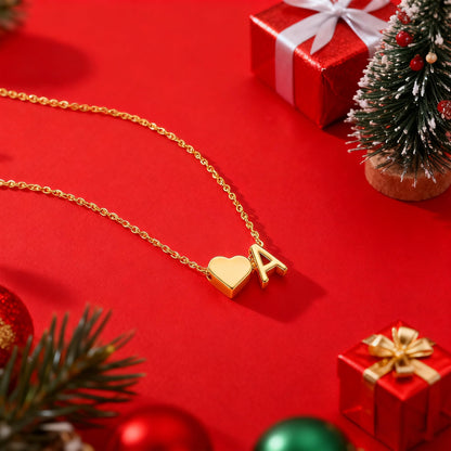 Turandoss Heart Necklaces for Women Trendy, 18K-Gold-Plated Tiny Heart Initial K Dainty Christmas Gifts Initial Necklaces for Women Jewelry