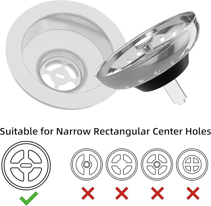 Kitchen Sink Strainer 2 Pack Drain Stopper Combo Basket Replacement