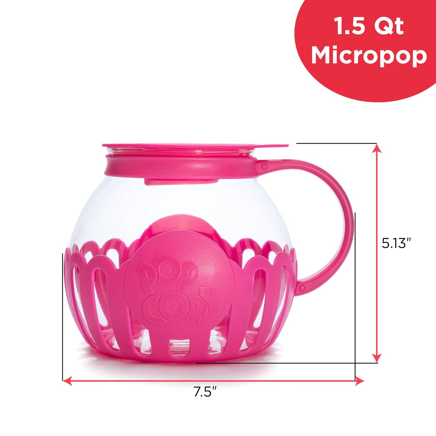 Ecolution Patented Micro-Pop Microwave Popcorn Popper with Temperature Safe Glass, 3-in-1 Lid Measures Kernels and Melts Butter, Made Without BPA, Dishwasher Safe, 3-Quart, Aqua