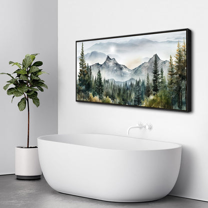 Wapluam Abstract Mountain Landscape Canvas Wall Art - Black Framed, Large, Modern Home Decor for Living Room, Bedroom, Office