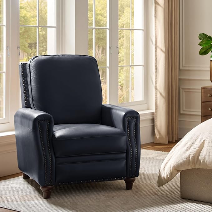 HULALA HOME Genuine Leather Manual Recliner Chair