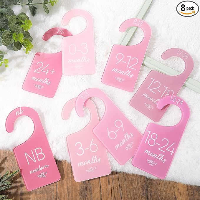 Whaline Acrylic Baby Closet Dividers Pink Hanging Infant Clothes Hanger