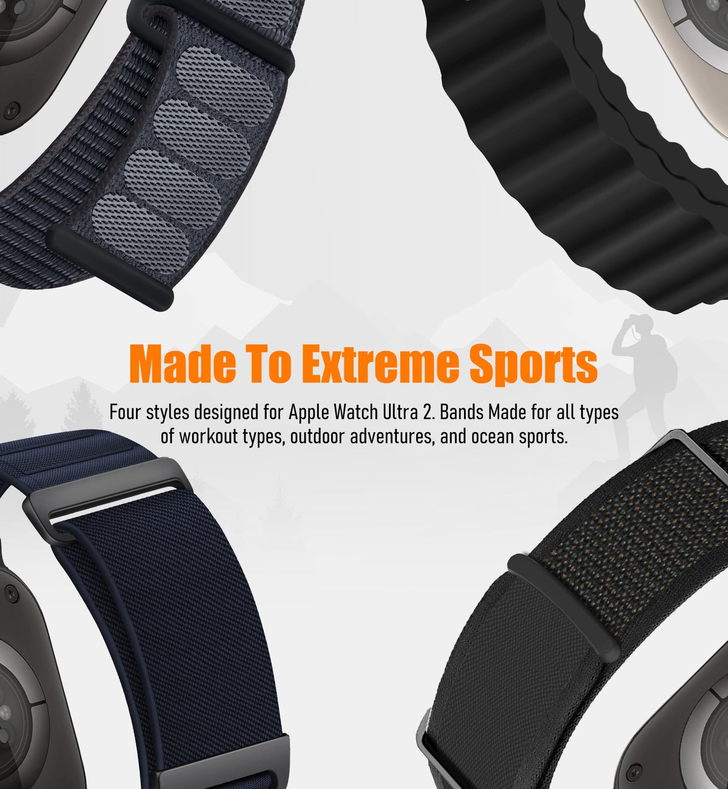 3 Pack Compatible with Apple Watch Ultra 2 Band 49mm 46mm 45mm 44mm Men Women,Breathable Trail Loop+Alpine Loop+Ocean Sport Band for iWatch Ultra2/Ultra Series 10 46 mm/9/8/7/6/SE/5/4/3