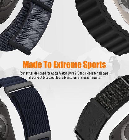 3 Pack Compatible with Apple Watch Ultra 2 Band 49mm 46mm 45mm 44mm Men Women,Breathable Trail Loop+Alpine Loop+Ocean Sport Band for iWatch Ultra2/Ultra Series 10 46 mm/9/8/7/6/SE/5/4/3