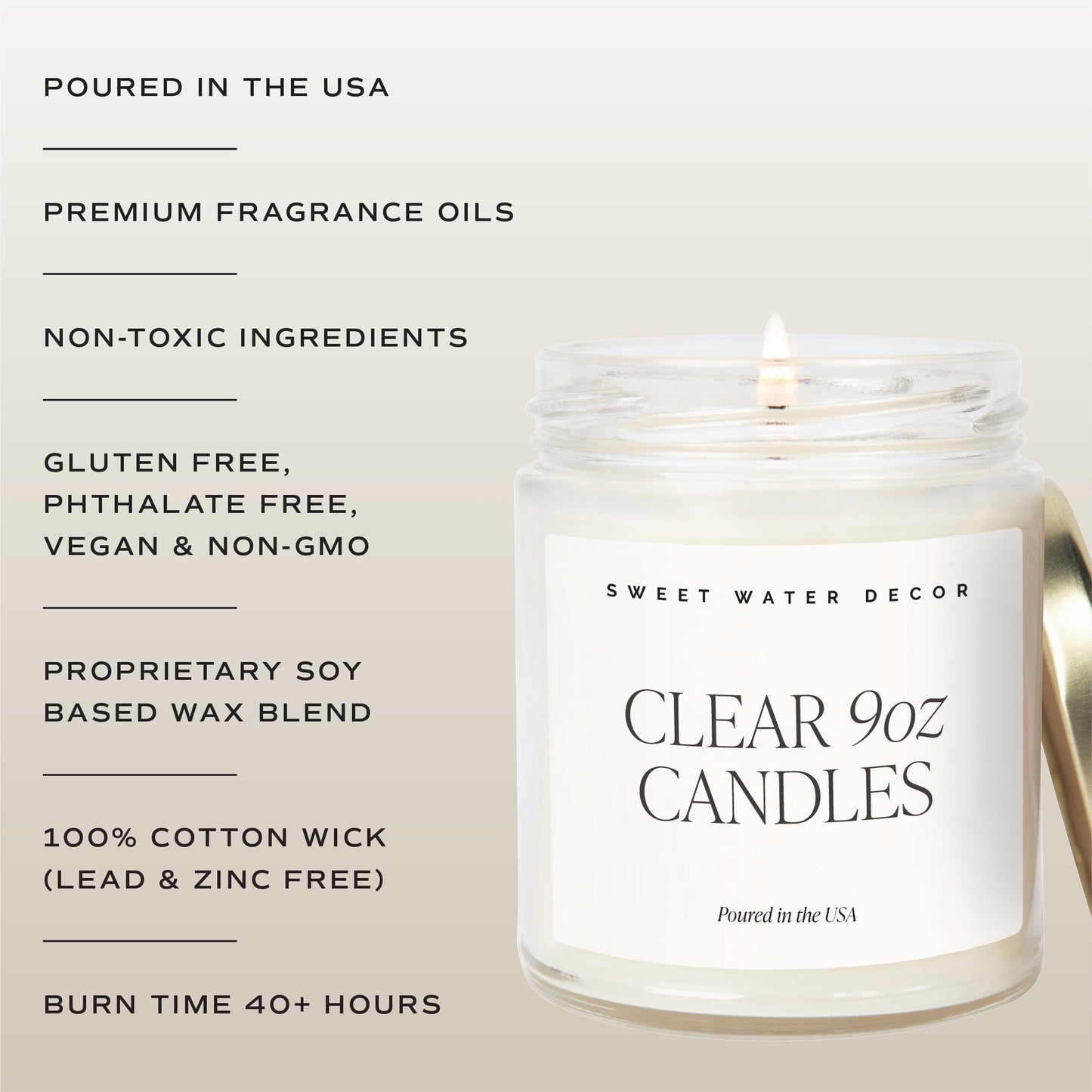 Sweet Water Decor Smells Like All Things Cozy Candle, Orange Cinnamon Ginger Clove Scent, 9oz Soy Candle with Gold Lid, Non-Toxic, Fall & Winter Christmas & Housewarming Gift, 40+ Burn Time