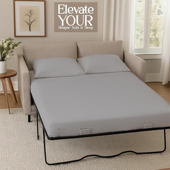 Sleeper Sofa Bed Sheet, 100% Cotton 400 Thread Count, 4 Piece Set, Deep Pocket