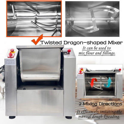 INTSUPERMAI 110V Commercial Dough Mixer Machine 15 KG Kneading Capacity Electric Food Mixer Flour Mixer1500W/2HP for Dough Mixing Kneading