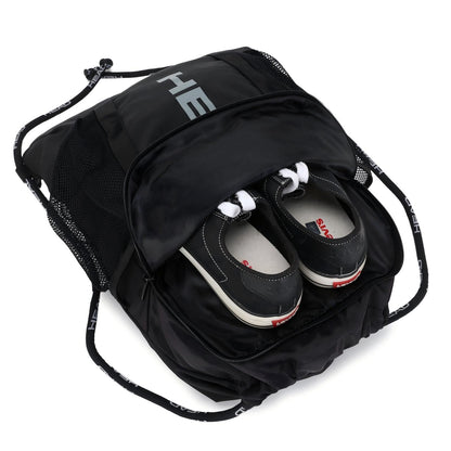 HEAD Men's Drawstring Backpack with Shoe & Phone Pocket,Structured Sports Gym Sack with Bottle Holders for Basketball, Workout, Tennis, Swimming, Travel,Training