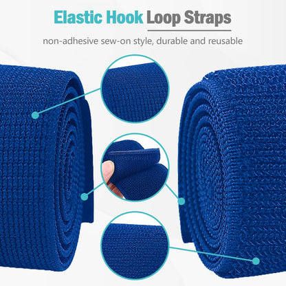 Hilph Ice Pack Strap, Stretchable, 3 Sizes Belt Extender Stretch Straps, Elastic Hook and Loop Extension Straps Add Length to Most Ice Packs, Multiple Uses, Blue